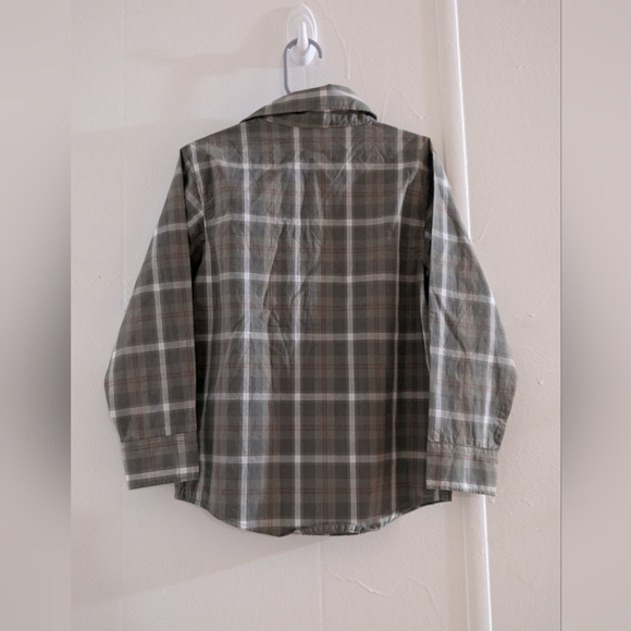 🛍️4 For $15🛍️Carter's Green and Gray Plaid Button Down Shirt - Picture 2 of 3